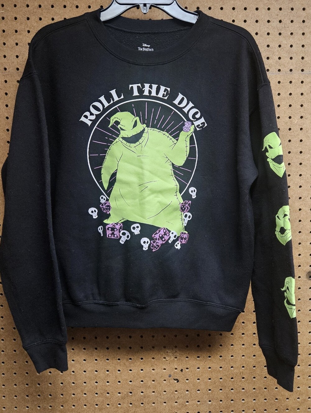 DISNEY Nightmare Before Christmas Roll The Dice Oogie Boogie Sweatshirt Size Med